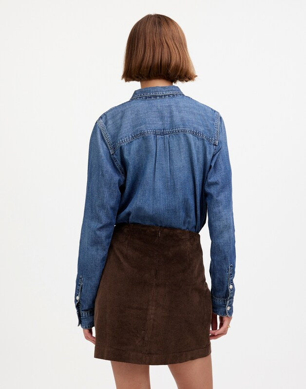Corduroy Mini Skirt DARK CAROB