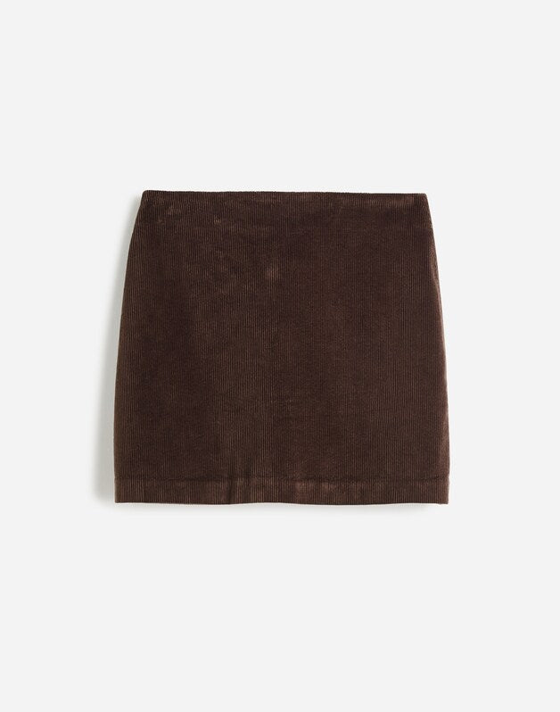 Corduroy Mini Skirt DARK CAROB