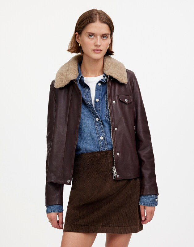 Corduroy Mini Skirt DARK CAROB