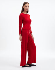 Madewell x LESET Pointelle Perfect Tee &amp; Pant Set CHERRY