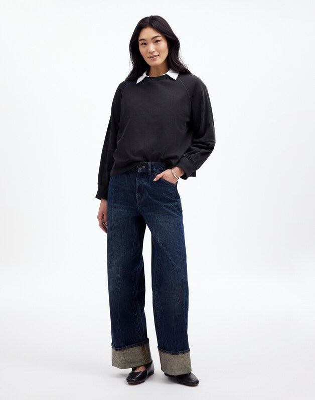 Relaxed Long-Sleeve Raglan Tee BLACK COAL