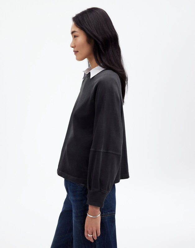 Relaxed Long-Sleeve Raglan Tee BLACK COAL