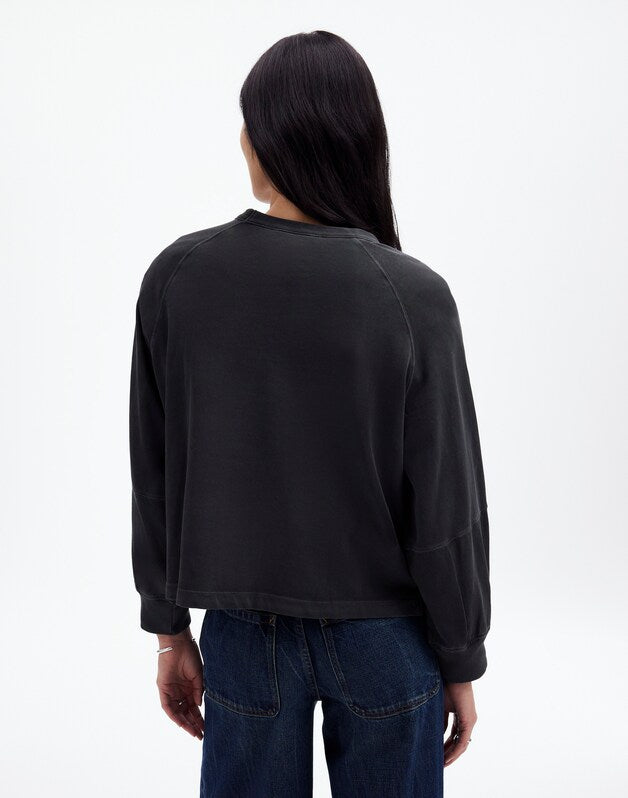 Relaxed Long-Sleeve Raglan Tee BLACK COAL