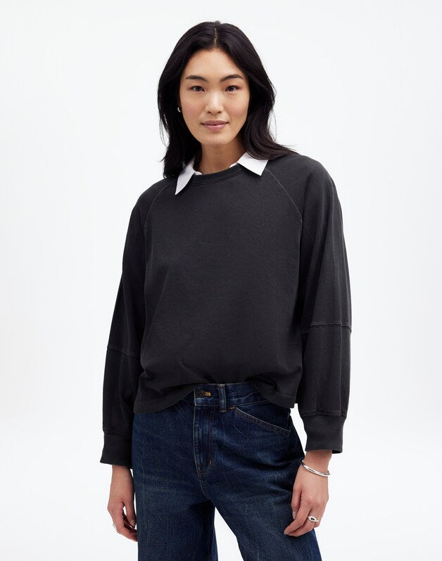 Relaxed Long-Sleeve Raglan Tee BLACK COAL