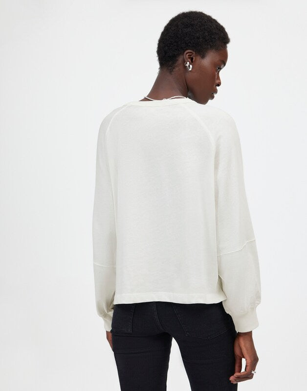 Relaxed Long-Sleeve Raglan Tee EYELET WHITE