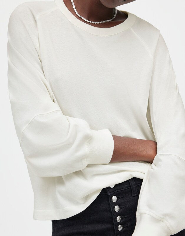 Relaxed Long-Sleeve Raglan Tee EYELET WHITE