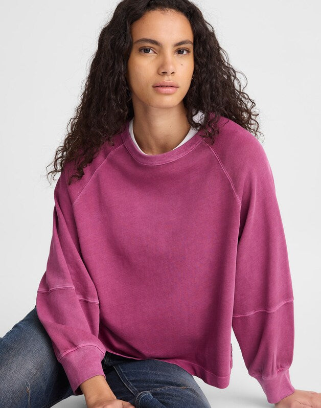 Relaxed Long-Sleeve Raglan Tee AUTUMN FUCHSIA