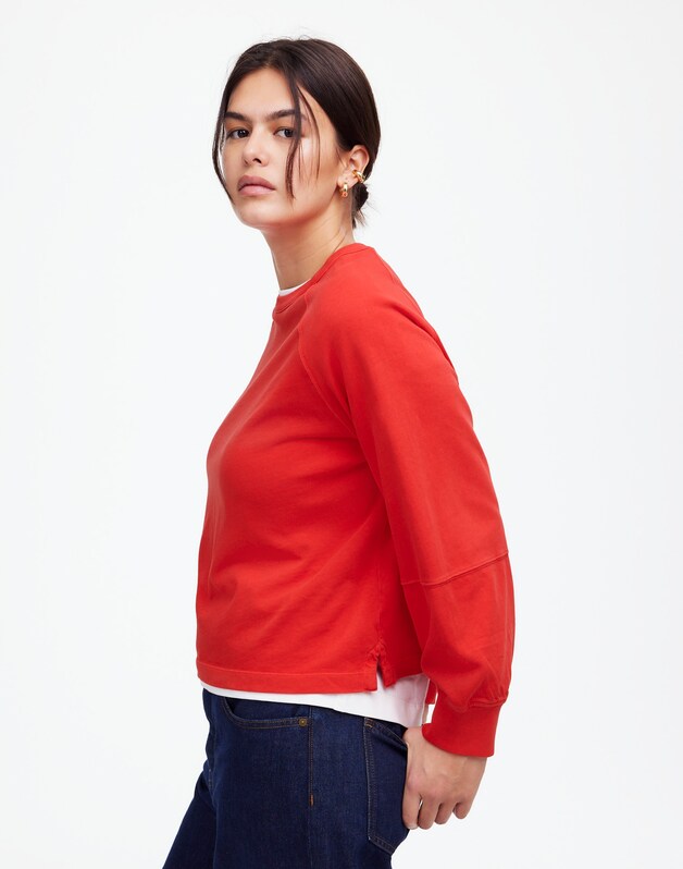 Relaxed Long-Sleeve Raglan Tee BRIGHT CHERRY
