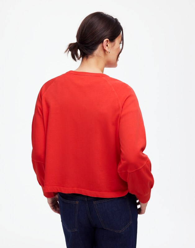 Relaxed Long-Sleeve Raglan Tee BRIGHT CHERRY