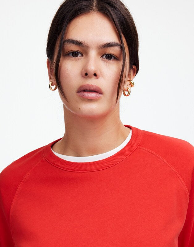 Relaxed Long-Sleeve Raglan Tee BRIGHT CHERRY