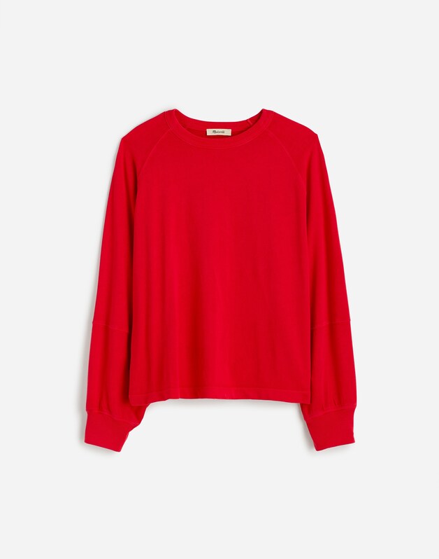 Relaxed Long-Sleeve Raglan Tee BRIGHT CHERRY