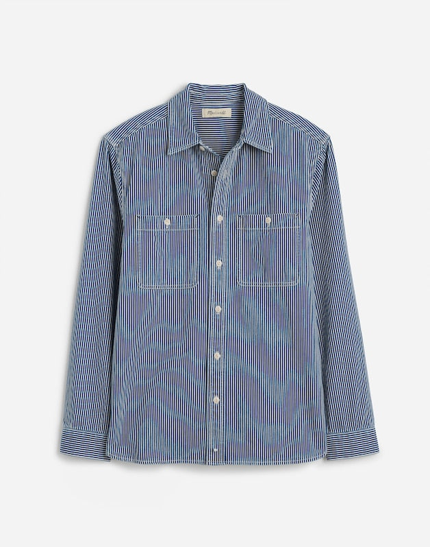 Indigo-Dyed Shirt in Engineer Stripe KERRVILLE WASH
