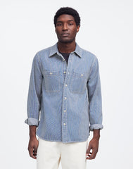Indigo-Dyed Shirt in Engineer Stripe KERRVILLE WASH