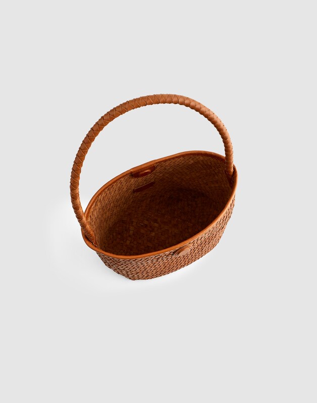 The Signature Woven Shoulder Bag BURNT SIENNA