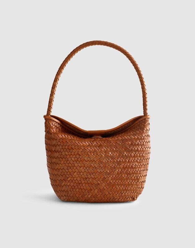 The Signature Woven Shoulder Bag BURNT SIENNA