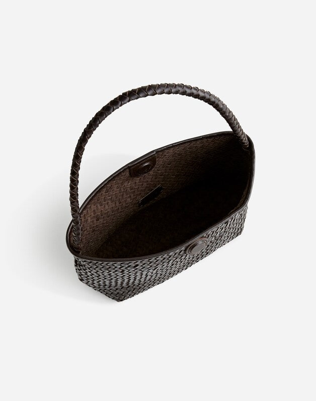 The Signature Woven Shoulder Bag COFFEE BEAN