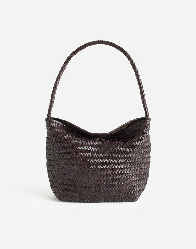 The Signature Woven Shoulder Bag COFFEE BEAN