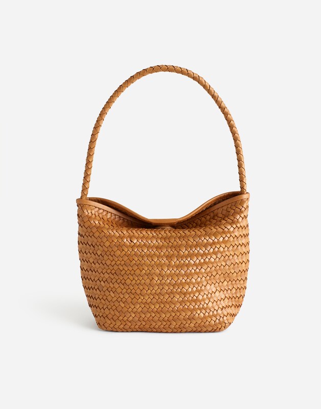 The Signature Woven Shoulder Bag LIGHT CARAMEL