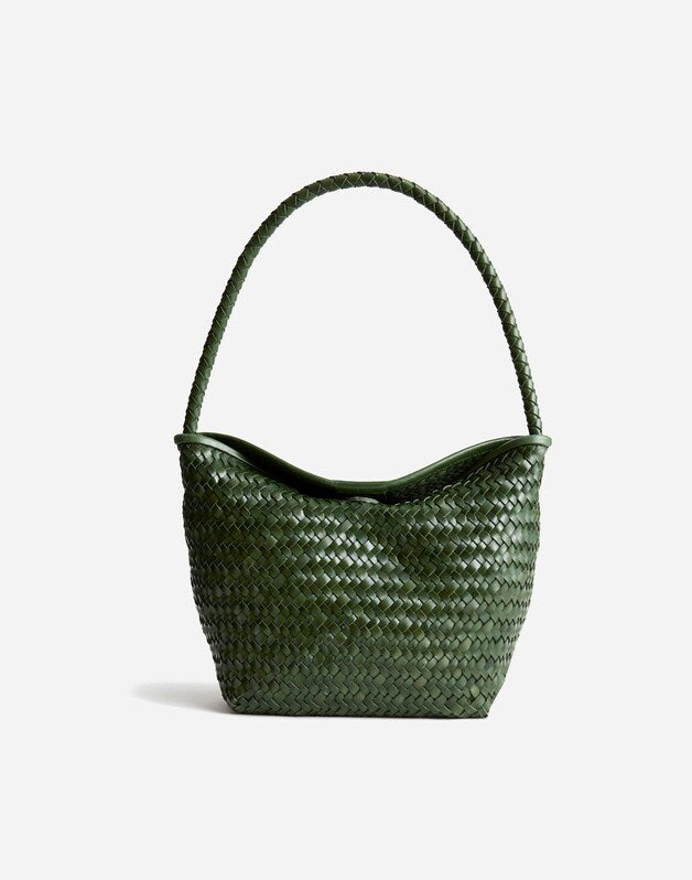 The Signature Woven Shoulder Bag GOLF GREEN