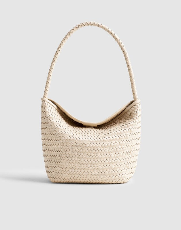 The Signature Woven Shoulder Bag ALABASTER