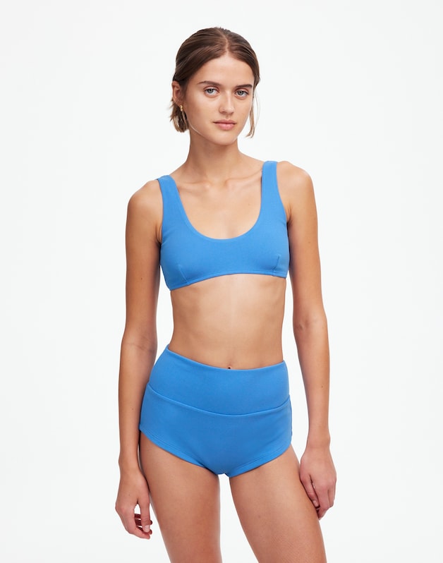 Zulu &amp; Zephyr Dress Ocean Blue Textured Crop Bralette OCEAN BLUE