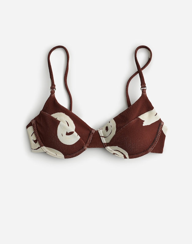 Zulu &amp; Zephyr Cocoa Swirl Textured Balconette Bikini Top COCOA SWIRL