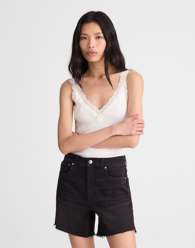 The Perfect Vintage Mid-Length Jean Short CATALANI WASH