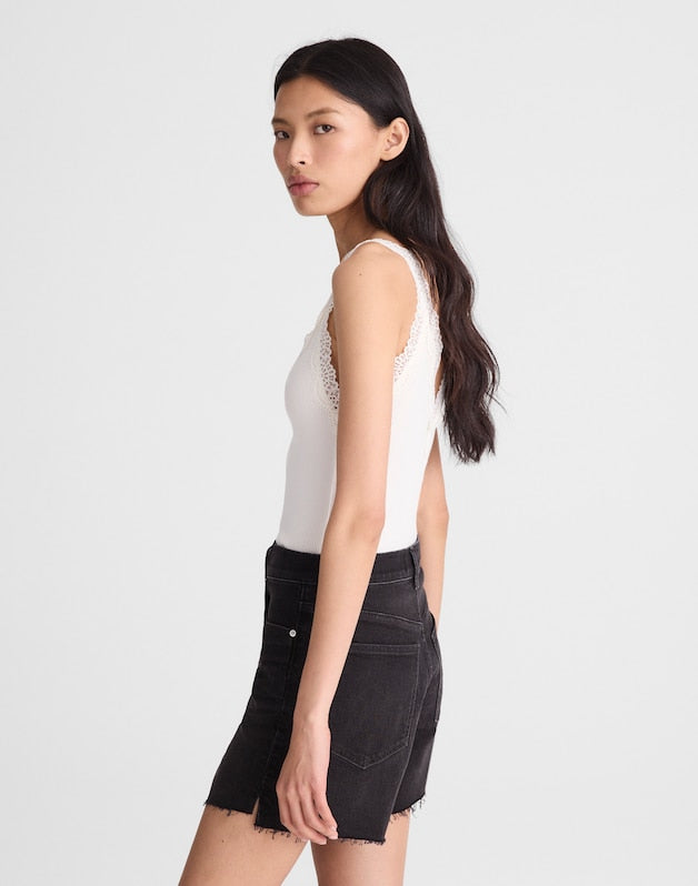 The Perfect Vintage Mid-Length Jean Short CATALANI WASH
