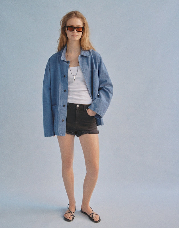 The Perfect Vintage Mid-Length Jean Short CATALANI WASH