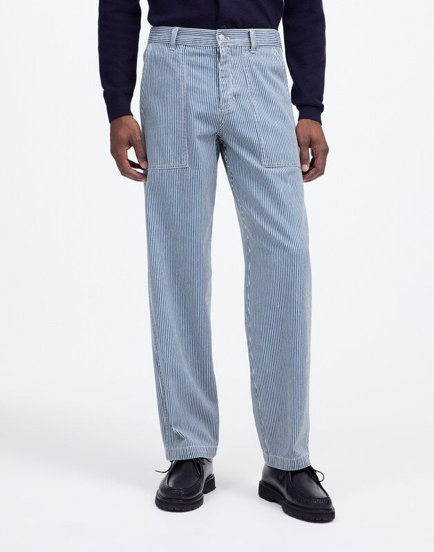 Baggy Surplus Pants in Indigo Engineer Stripe ROCKAWAY STRIPE