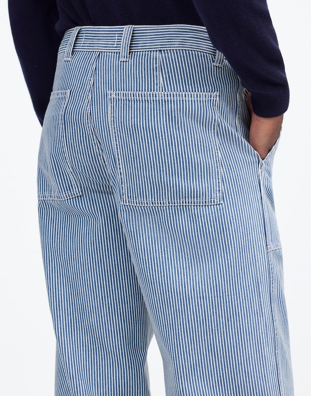 Baggy Surplus Pants in Indigo Engineer Stripe ROCKAWAY STRIPE
