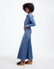 Petite Flared Wide-Leg Crop Jeans in Oneida Wash ONEIDA WASH