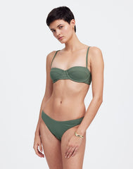 Zulu &amp; Zephyr Eucalyptus Textured Balconette Bikini Top EUCALYPTUS