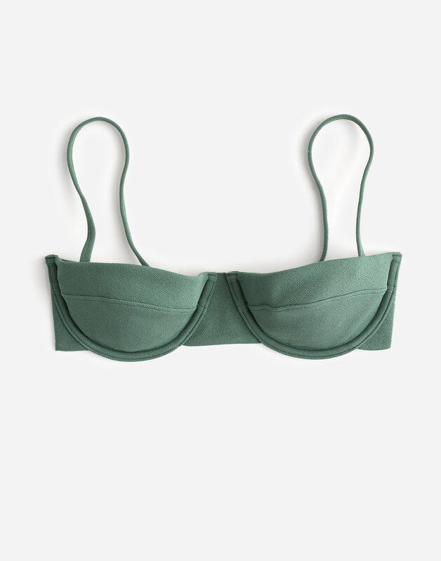 Zulu &amp; Zephyr Eucalyptus Textured Balconette Bikini Top EUCALYPTUS