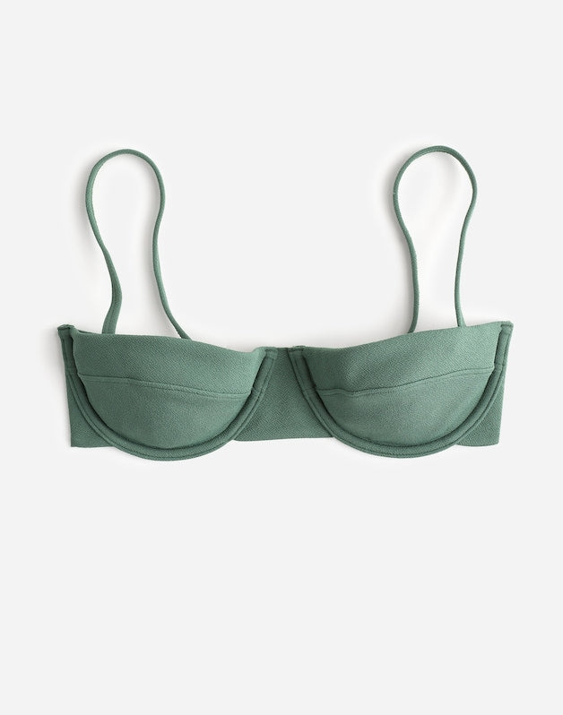 Zulu &amp; Zephyr Eucalyptus Textured Balconette Bikini Top EUCALYPTUS