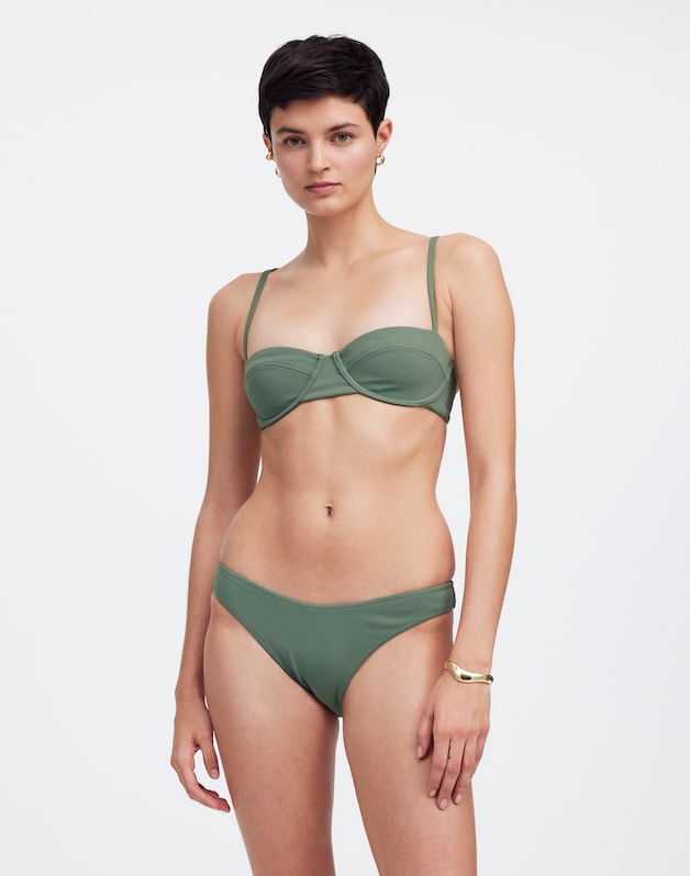 Zulu &amp; Zephyr Eucalyptus Textured Bikini Bottom EUCALYPTUS