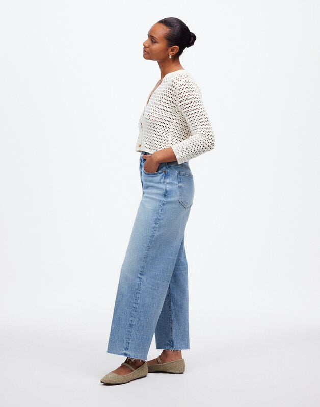 The Curvy Perfect Vintage Wide-Leg Crop Jean in Hallstead Wash HALLSTEAD WASH