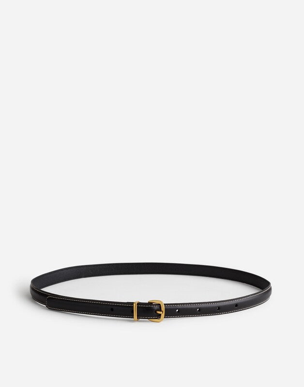 The Essential Skinny Leather Belt TRUE BLACK