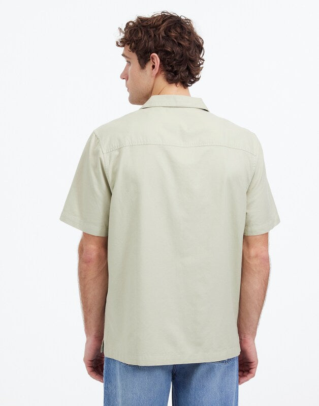 Camp Collar Short-Sleeve Shirt in Everyday Twill DUSTY CELADON