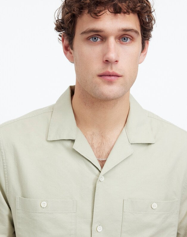 Camp Collar Short-Sleeve Shirt in Everyday Twill DUSTY CELADON