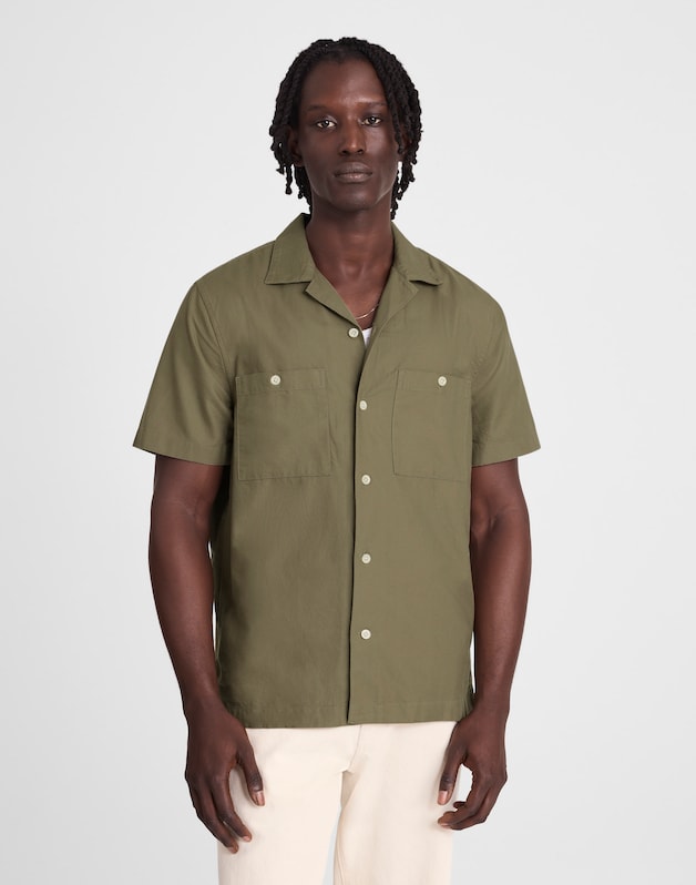 Camp Collar Short-Sleeve Shirt in Everyday Twill PRESSED SAGE