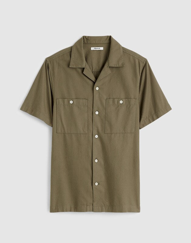 Camp Collar Short-Sleeve Shirt in Everyday Twill PRESSED SAGE