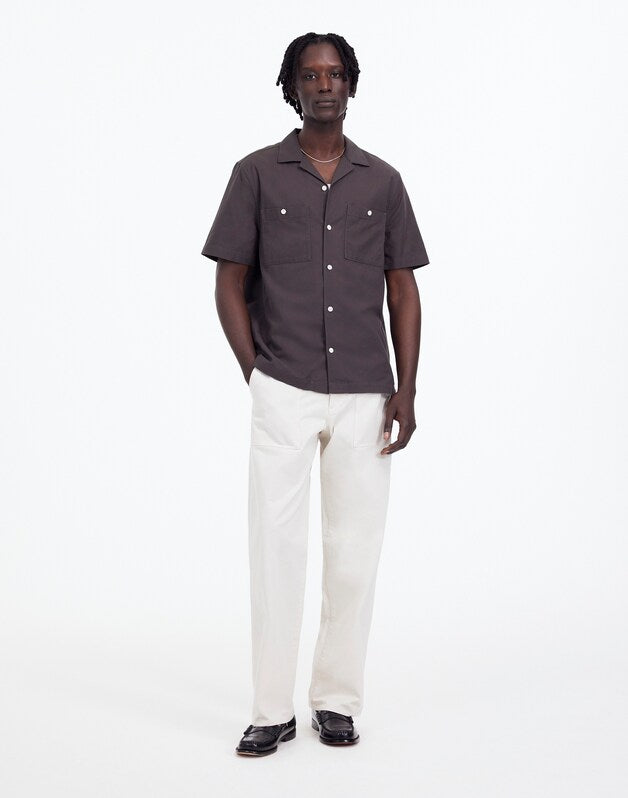 Camp Collar Short-Sleeve Shirt in Everyday Twill SOFT CHARCOAL