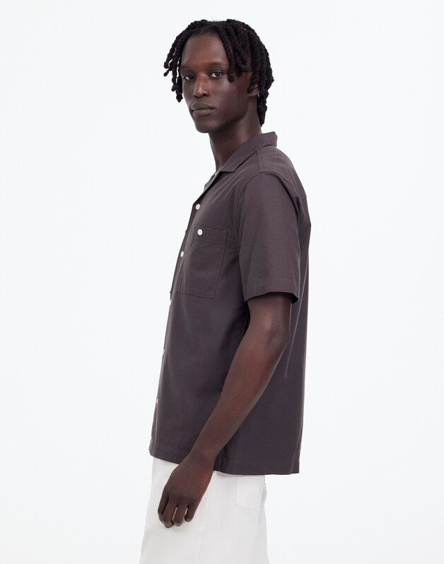 Camp Collar Short-Sleeve Shirt in Everyday Twill SOFT CHARCOAL