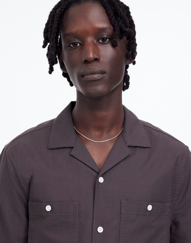 Camp Collar Short-Sleeve Shirt in Everyday Twill SOFT CHARCOAL