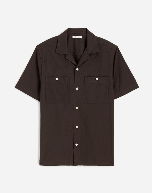 Camp Collar Short-Sleeve Shirt in Everyday Twill SOFT CHARCOAL