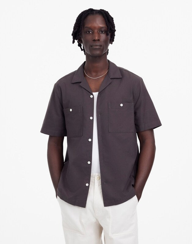 Camp Collar Short-Sleeve Shirt in Everyday Twill SOFT CHARCOAL