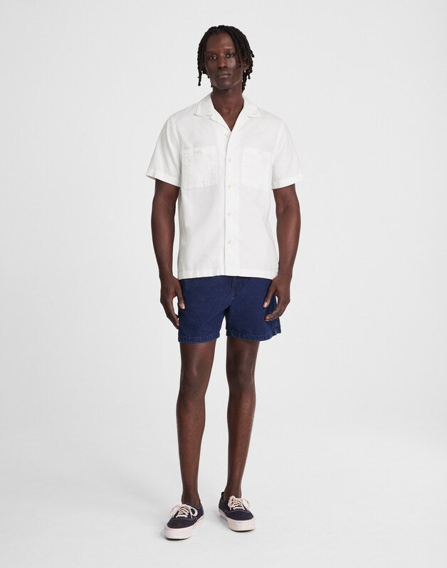 Camp Collar Short-Sleeve Shirt in Everyday Twill WHITE