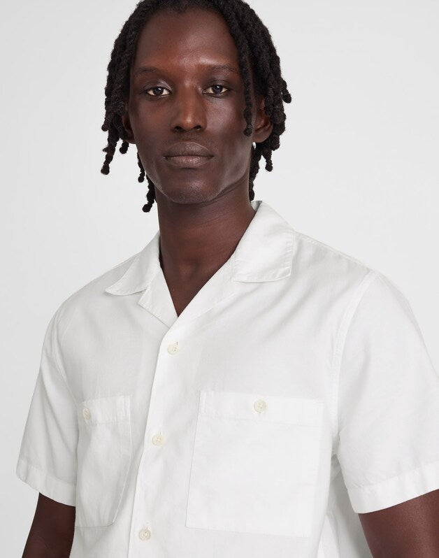Camp Collar Short-Sleeve Shirt in Everyday Twill WHITE