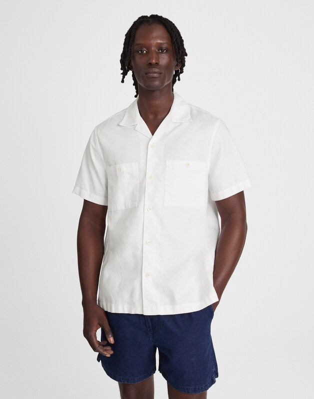 Camp Collar Short-Sleeve Shirt in Everyday Twill WHITE
